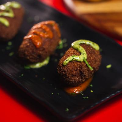 Croquetas de Chorizo, deep fried sausages