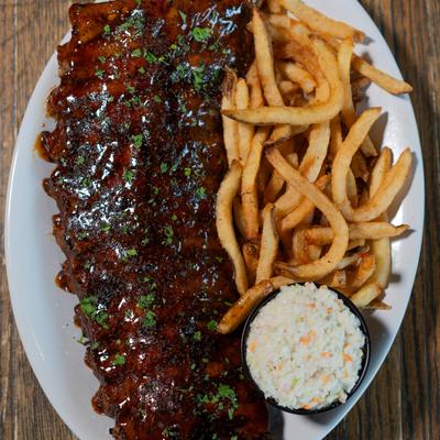 BBQ Ribs, top view.
