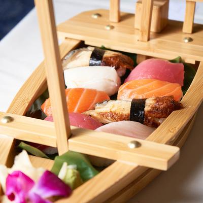 Assorted nigiri sushi.