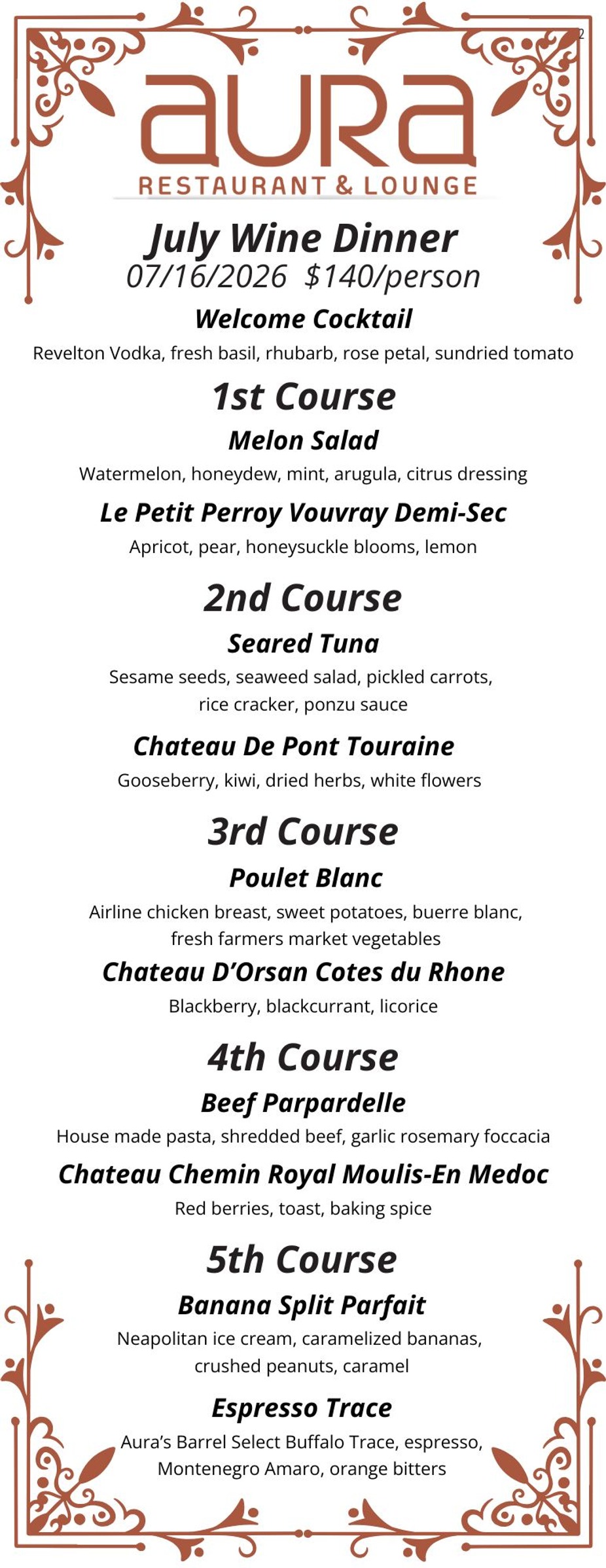 July Wine Dinner event photo