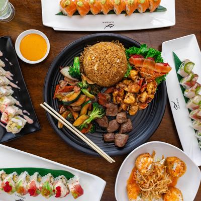 Assorted food dishes.