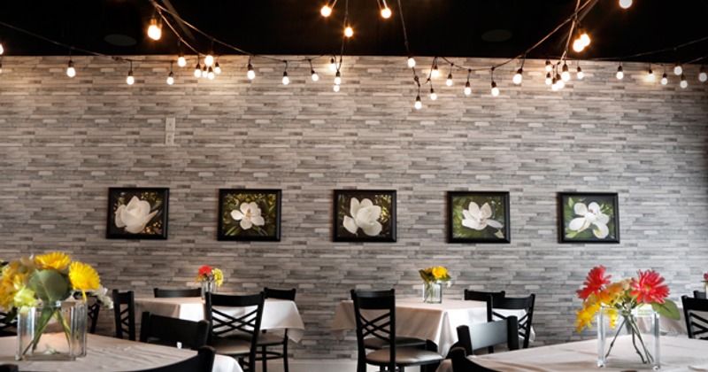 Fully set dining tables