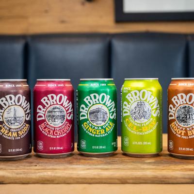 Doctor Browns soda cans.