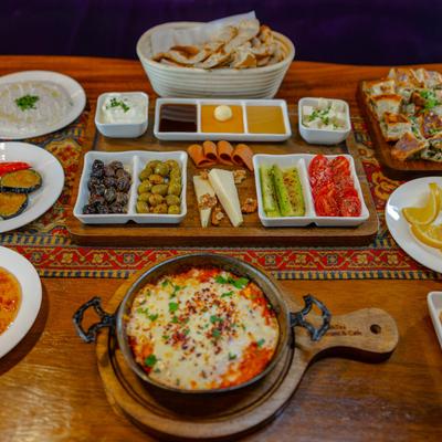 Various prepared meals.