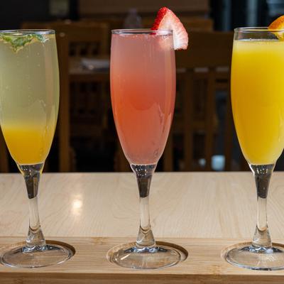 Various Mimosa cocktails.