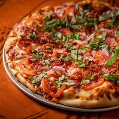 Bacon, lettuce and tomato pizza