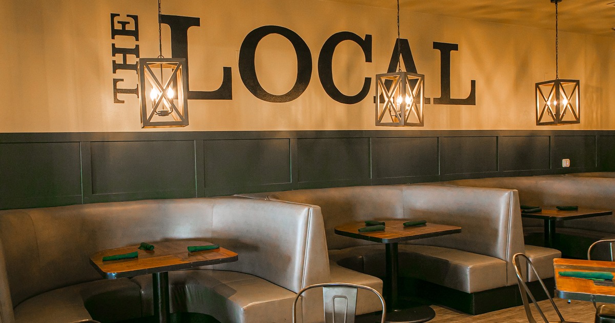 Restaurant interior, cozy upholstered dining booths