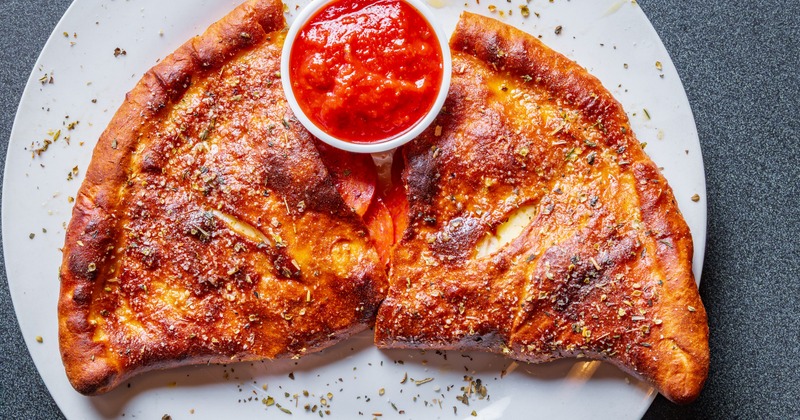 Calzone with marinara sauce