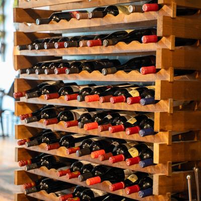 Wine rack wall.