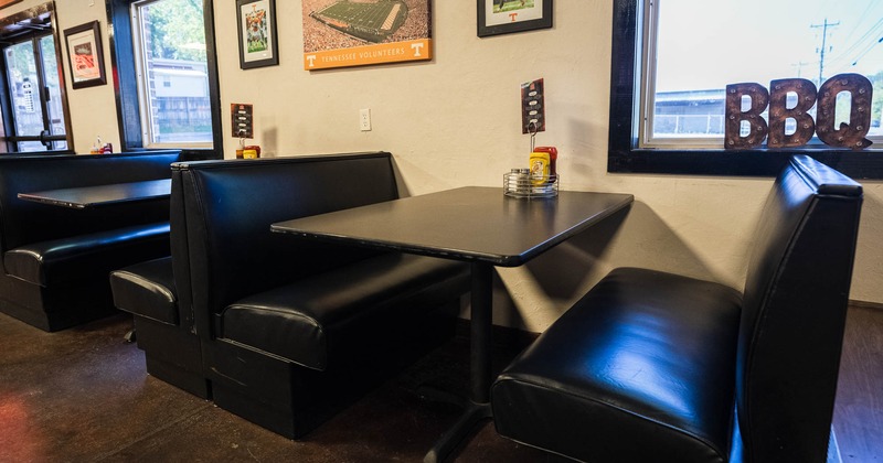 Interior, booths and tables