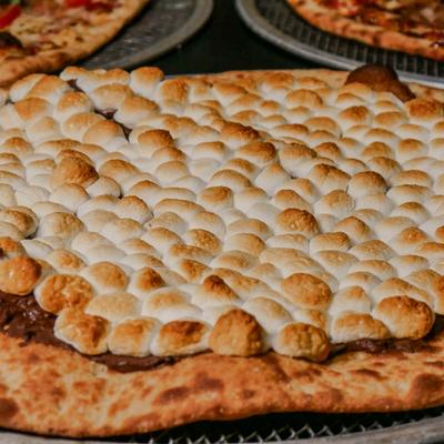 S'mores Pizza, close-up.