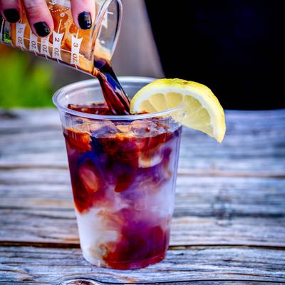 espresso tonic being made.