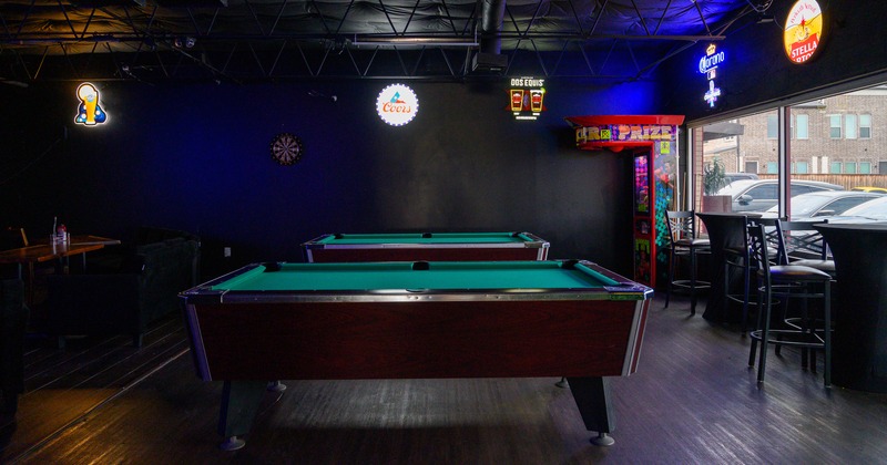 Game room, pool tables