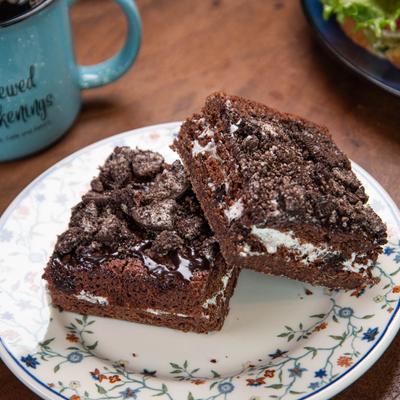Oreo-stuffed brownie.