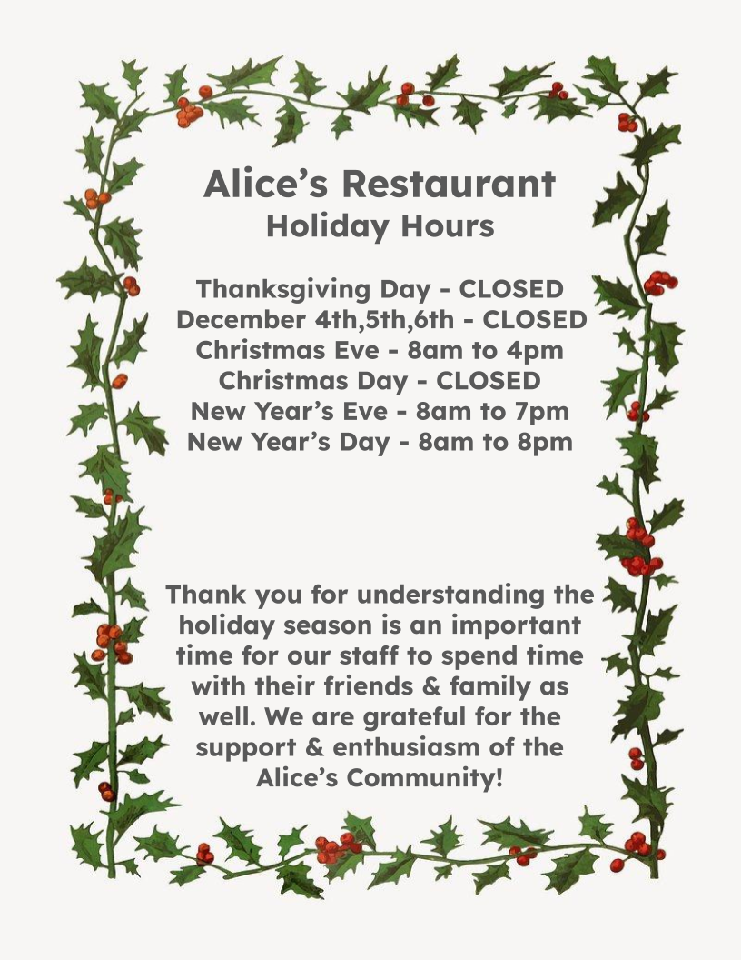 Alice S Restaurant Woodside CA    Original