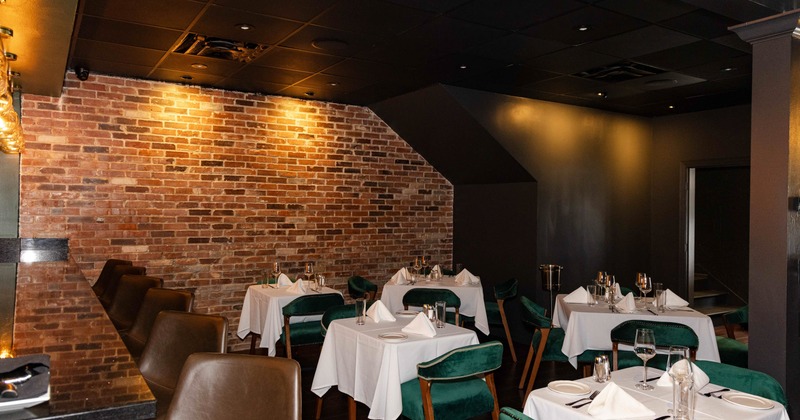 Interior, tables ready for guests