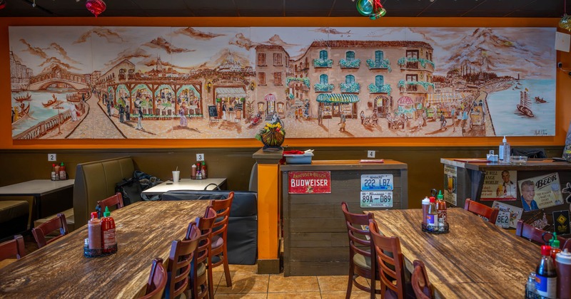 Interior, booths, tables