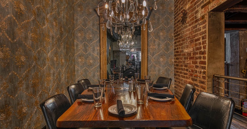 Fully set dining table