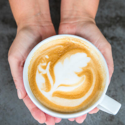 Coffee with milk closeup