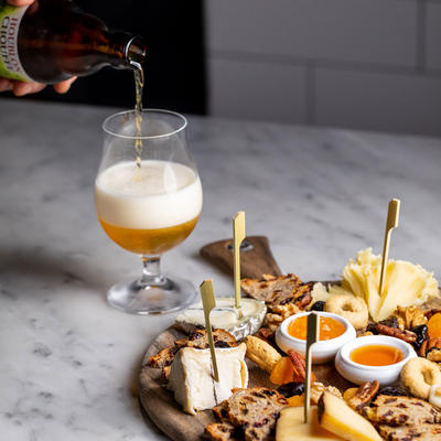 Beer and cheese sampler platter