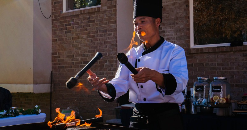 Chef working the grill