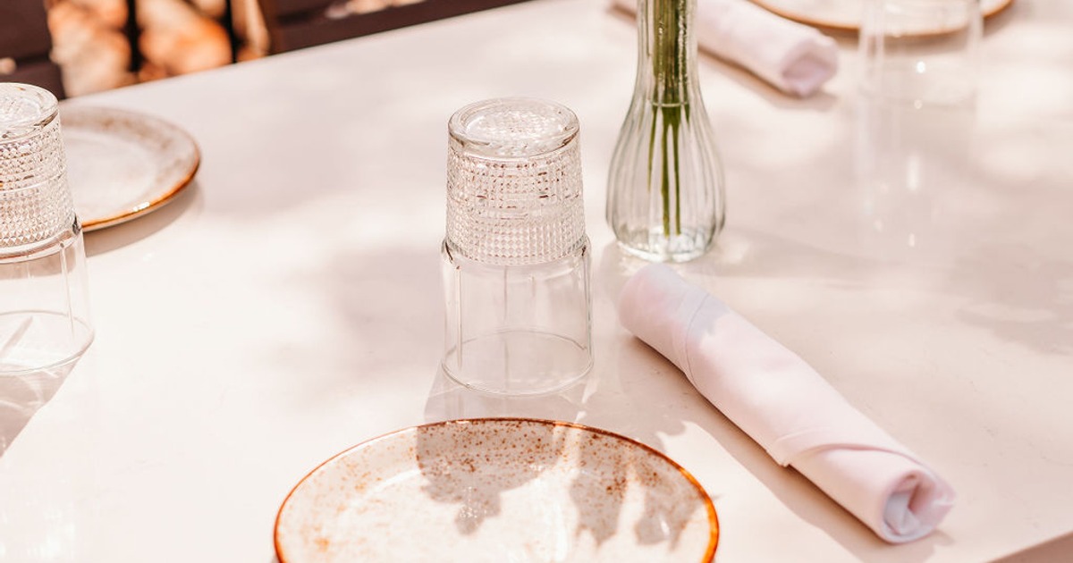 Patio, table setting