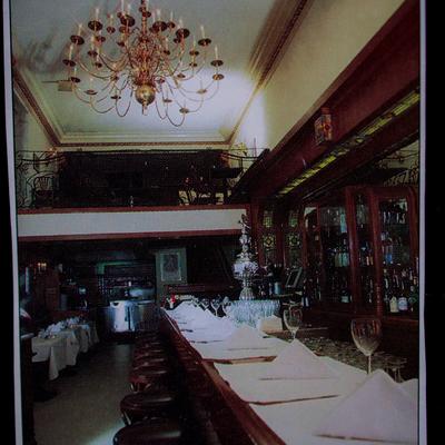 An old photo featuring the interior of Dobson's Bar and Restaurant