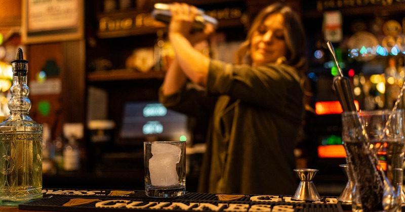 Bartender making a cocktail