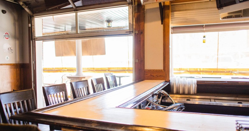 Interior, bar area with stools