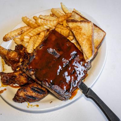 The ribs and wings meal.