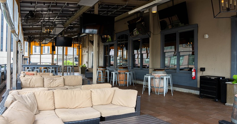 Patio, lounge seating space