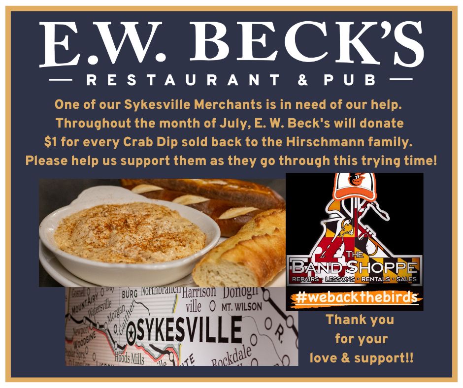E W Beck's Restaurant & Pub in Historic Downtown Sykesville minutes from Eldersburg MD