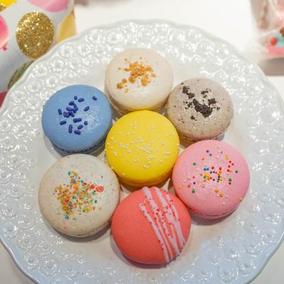 Assorted macarons.