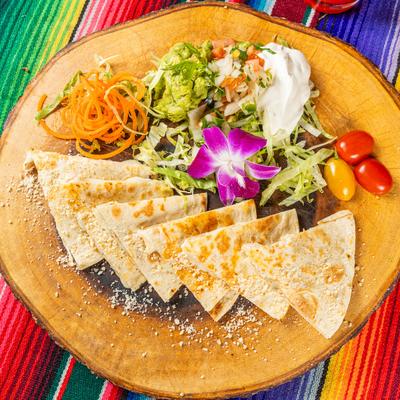 Chicken quesadilla plate.