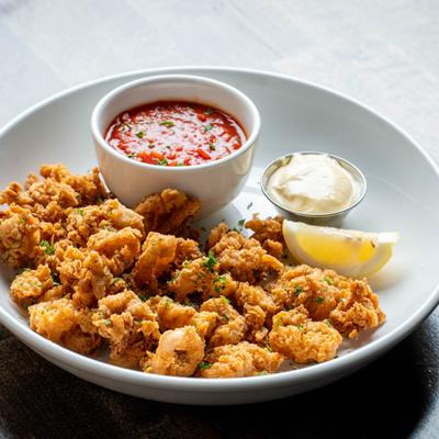 Fried calamari with marinara sauce and lemon aioli.
