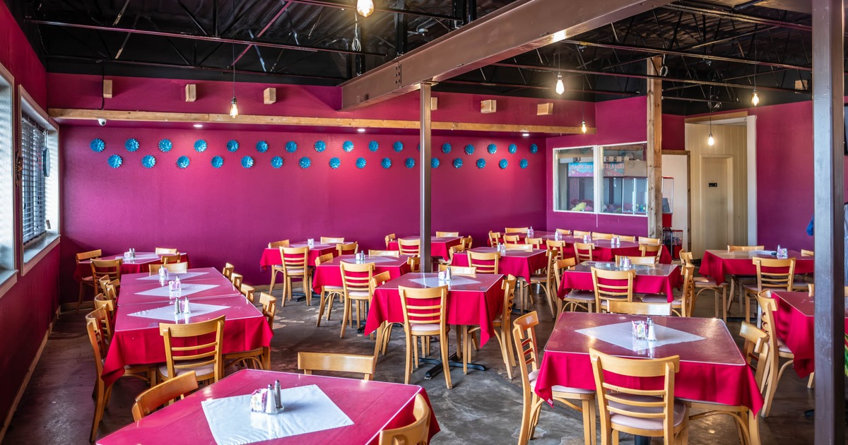Interior, wide view of dining area