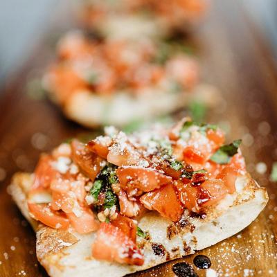 Bruschetta appetizer.