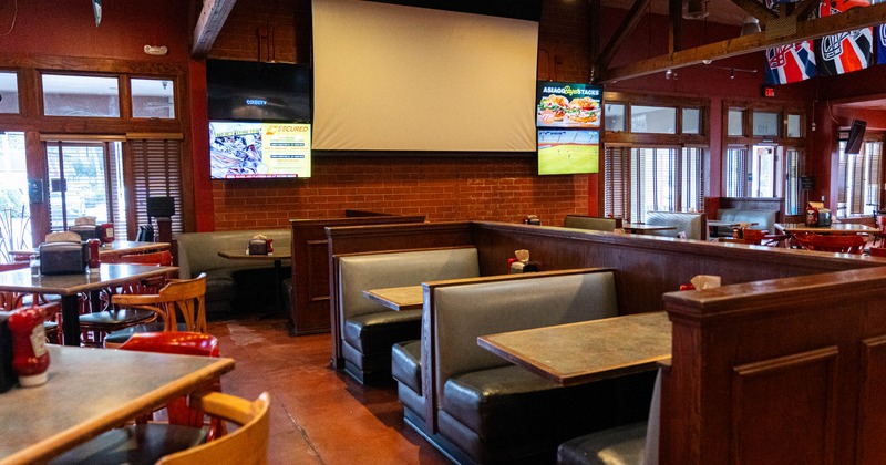 Interior, restaurant booths