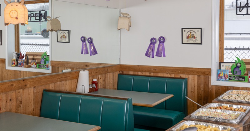 Interior, dining area with leather booths