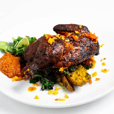 Half roasted Achiote chicken