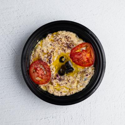 Eggplant and tahini dipping sauce.