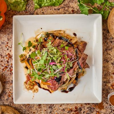 Carne asada, top view.