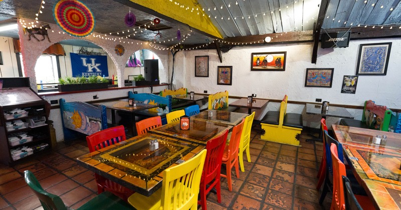 Interior, tables and chairs ready for guests