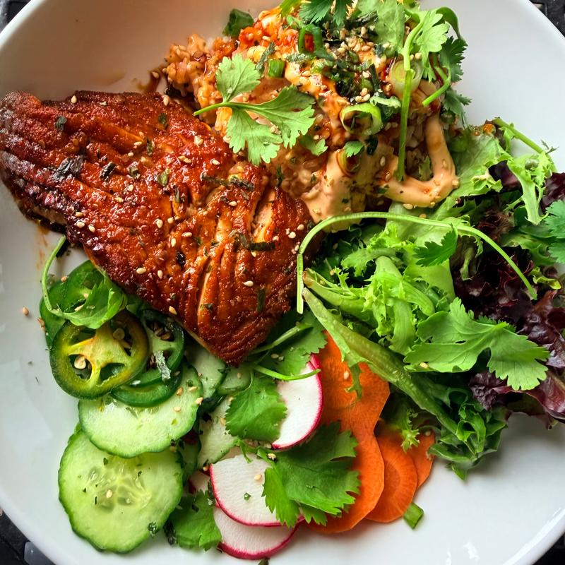 Seared Sweet Chili Salmon Bowl photo