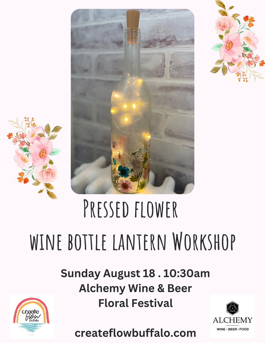Pressed Flower Wine Bottle Lantern Craft event photo