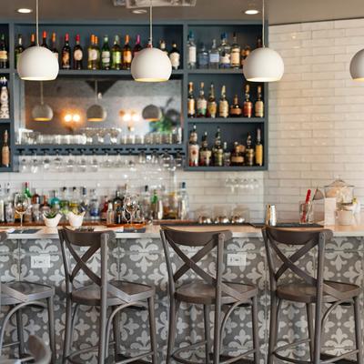 A fully Stocked Bar.