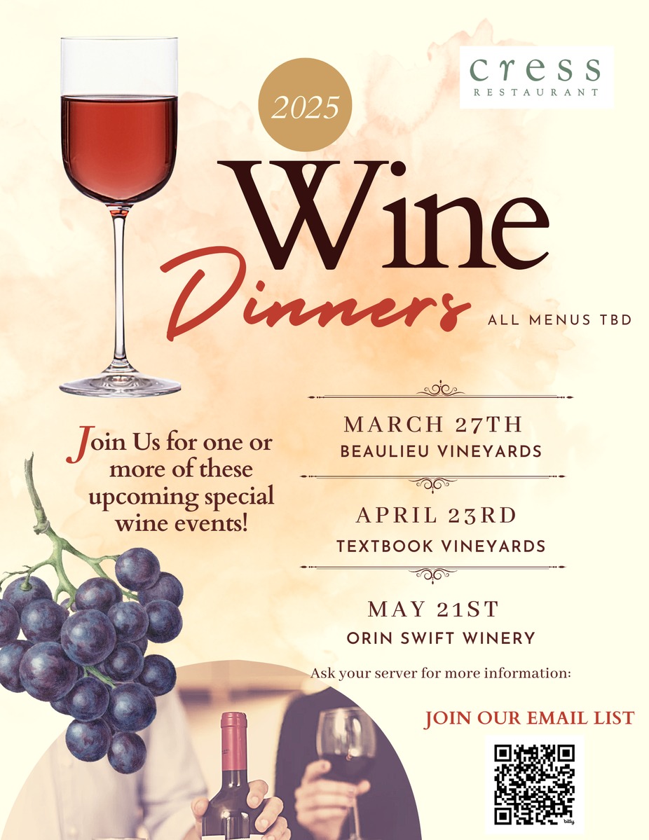 Upcoming Wine Dinner Events event photo