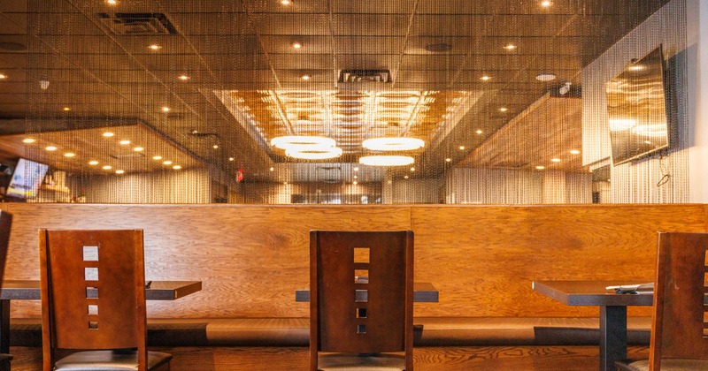 Interior, tables and seating