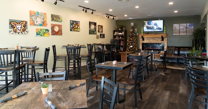 Interior, seating area, wall decorations