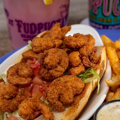 Shrimp Po Boy and fries.